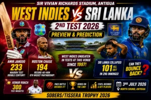 West Indies vs Sri Lanka 2nd Test 2026 Prediction & Preview