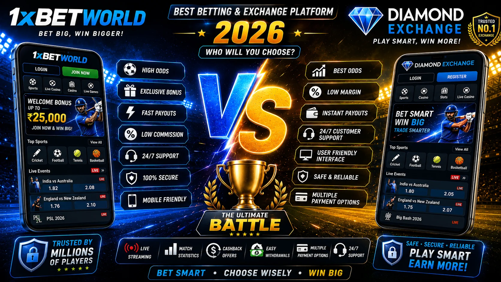 1xBetWorld vs Diamond Exchange 2026