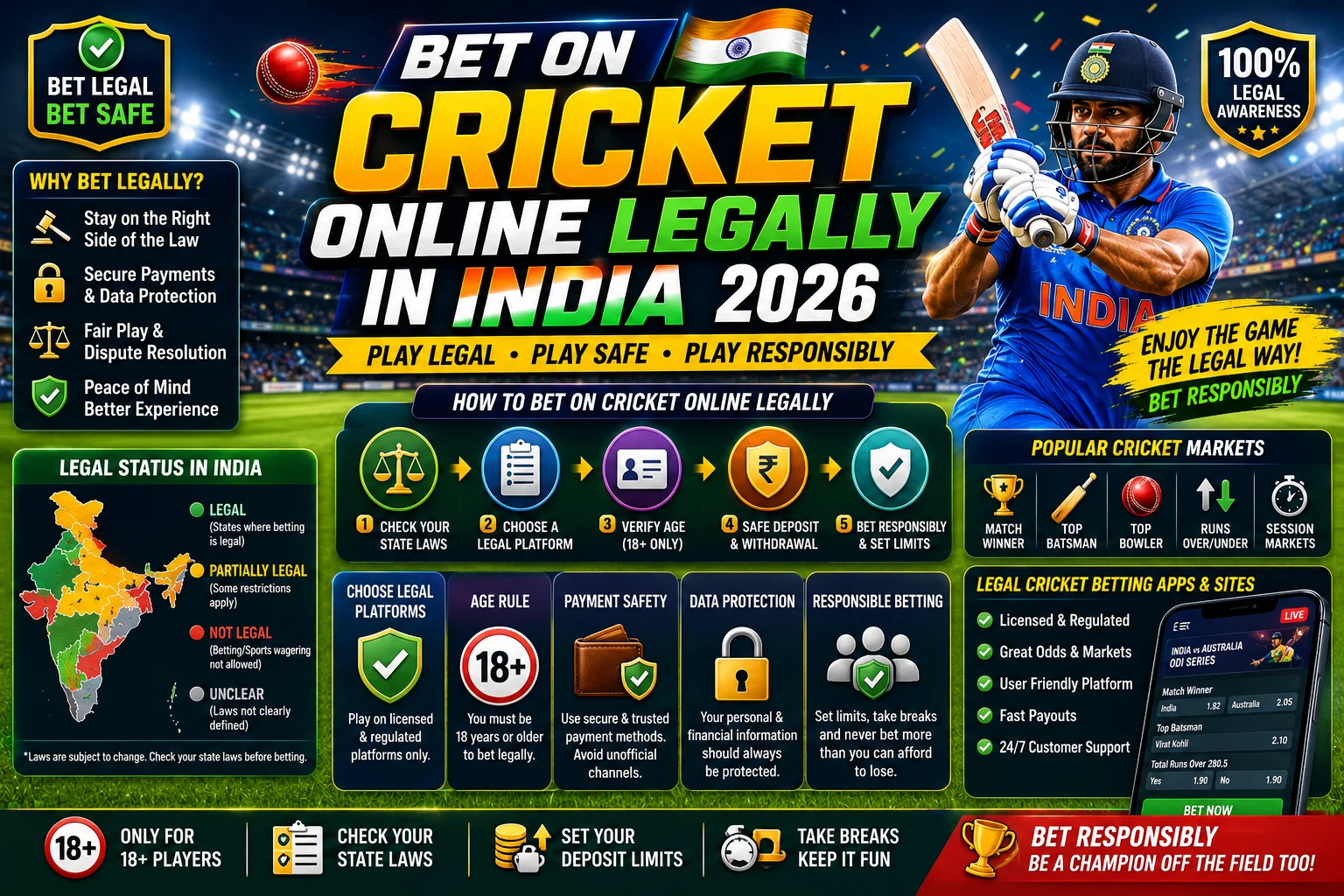 Bet on Cricket Online Legally in India 2026